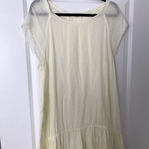 AIKO Cream Dress with Bottom Ruffle Detail M